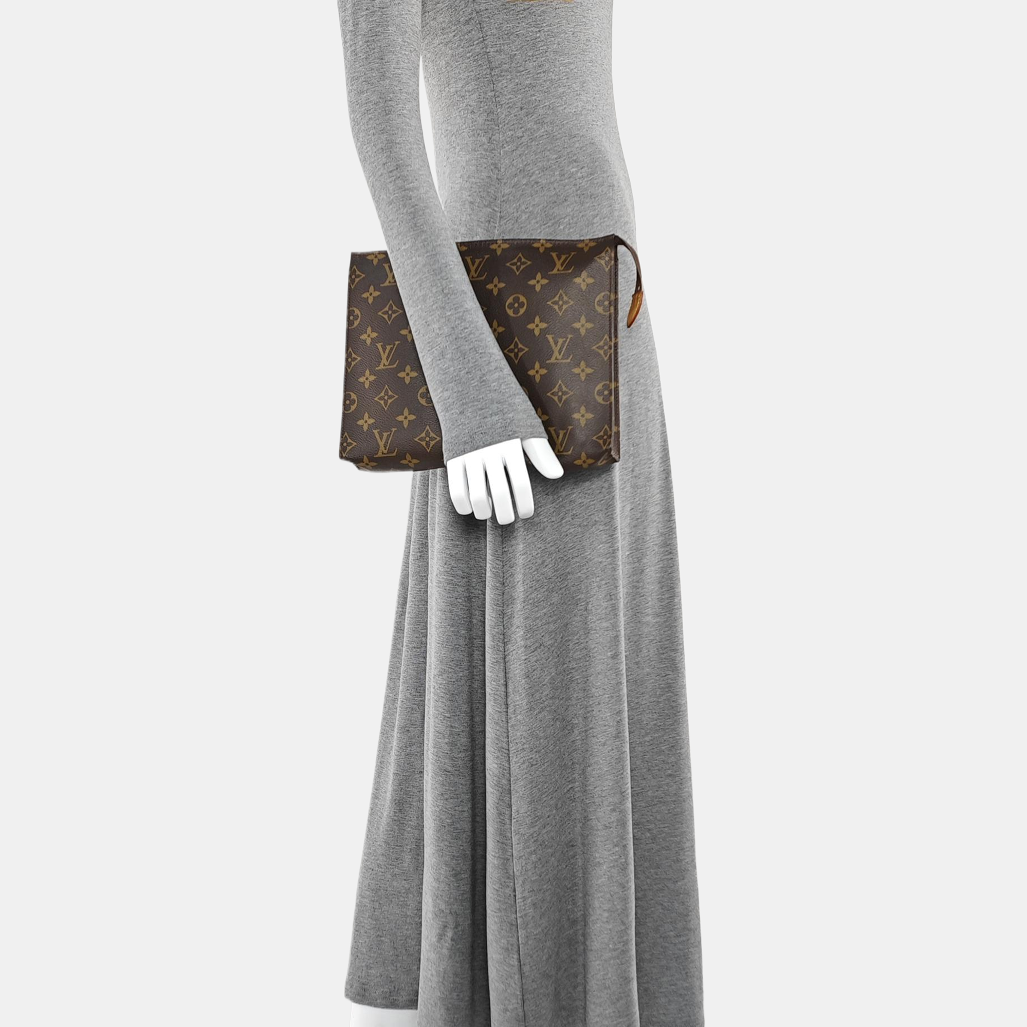 TOILET POCKET 26 Monogram Coated Canvas Brown