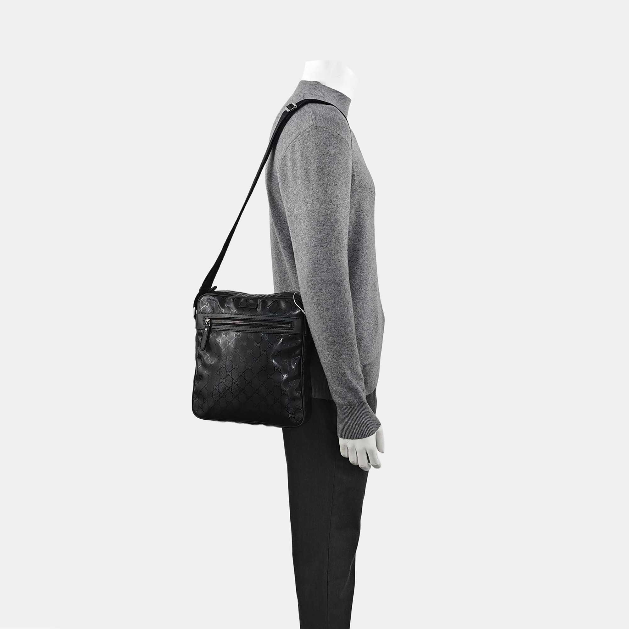 Monogram Coated Canvas Shoulder Bag Black