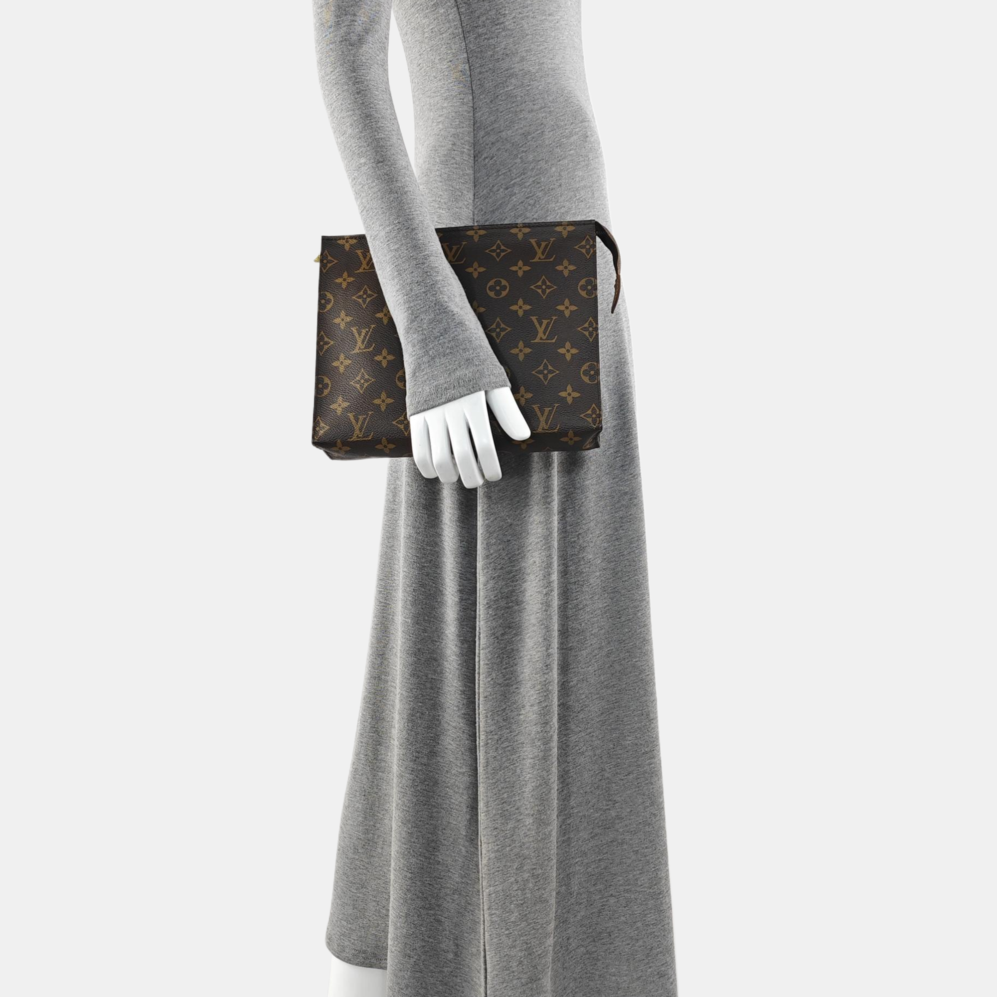 TOILET POCKET 26 Monogram Coated Canvas Brown