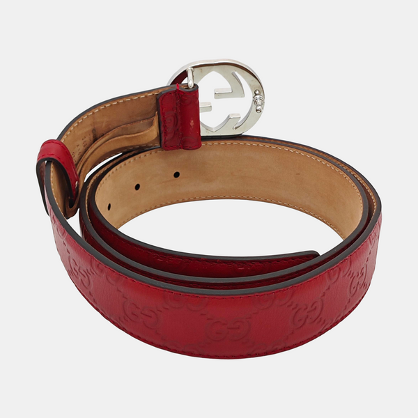 Leather Belt Red