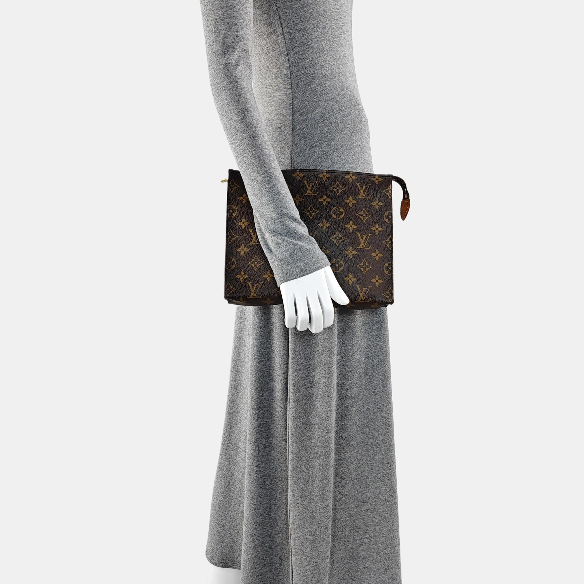 TOILET POCKET 26 Monogram Coated Canvas Brown