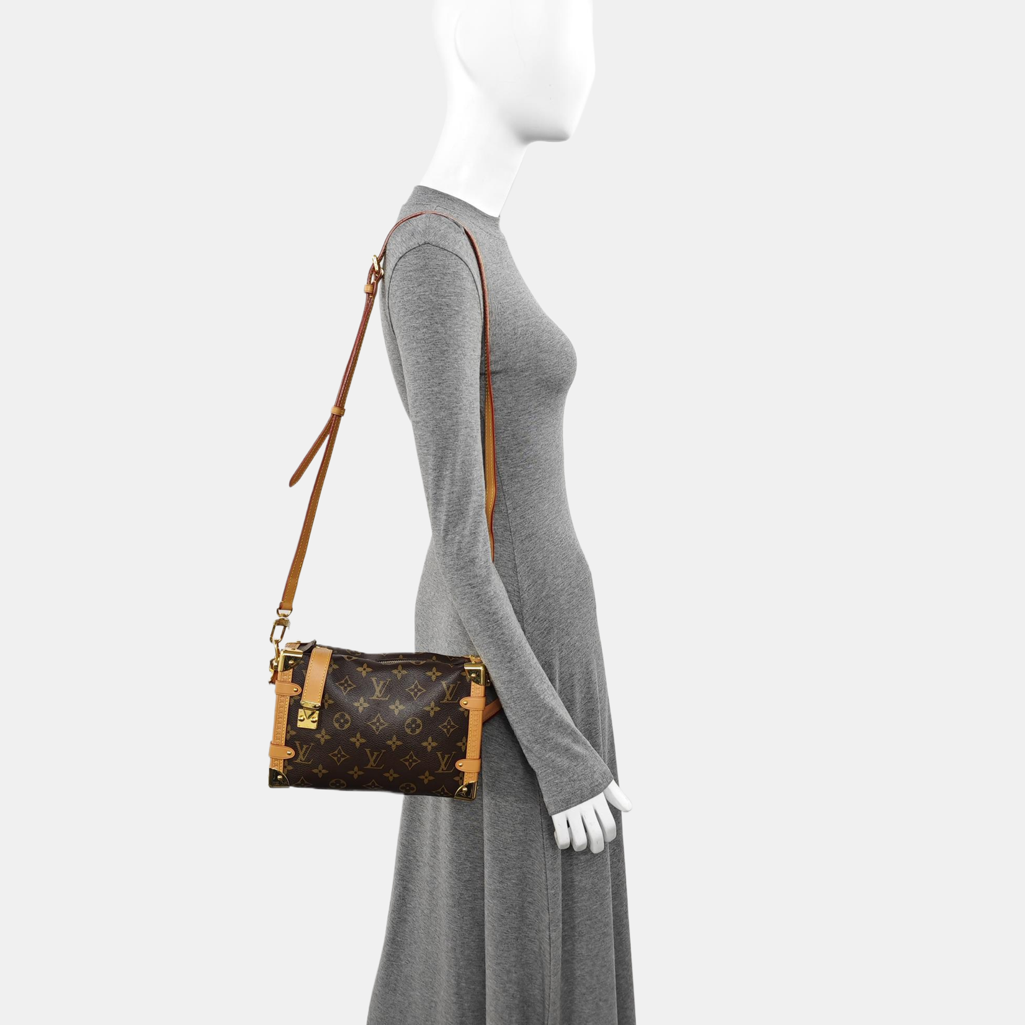 SIDE TRUNK MM Monogram Coated Canvas Brown