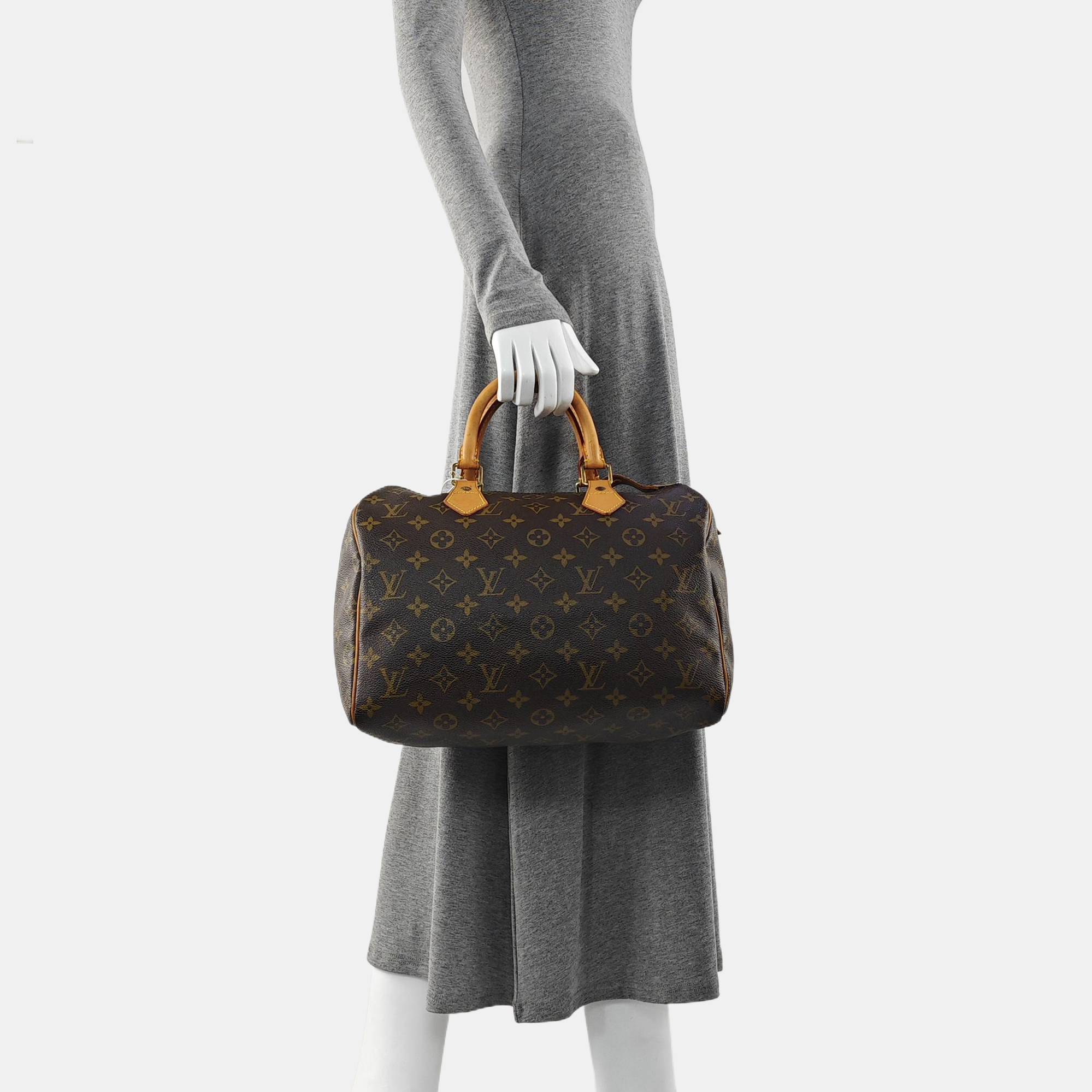 SPEEDY 30 Monogram Coated Canvas Brown