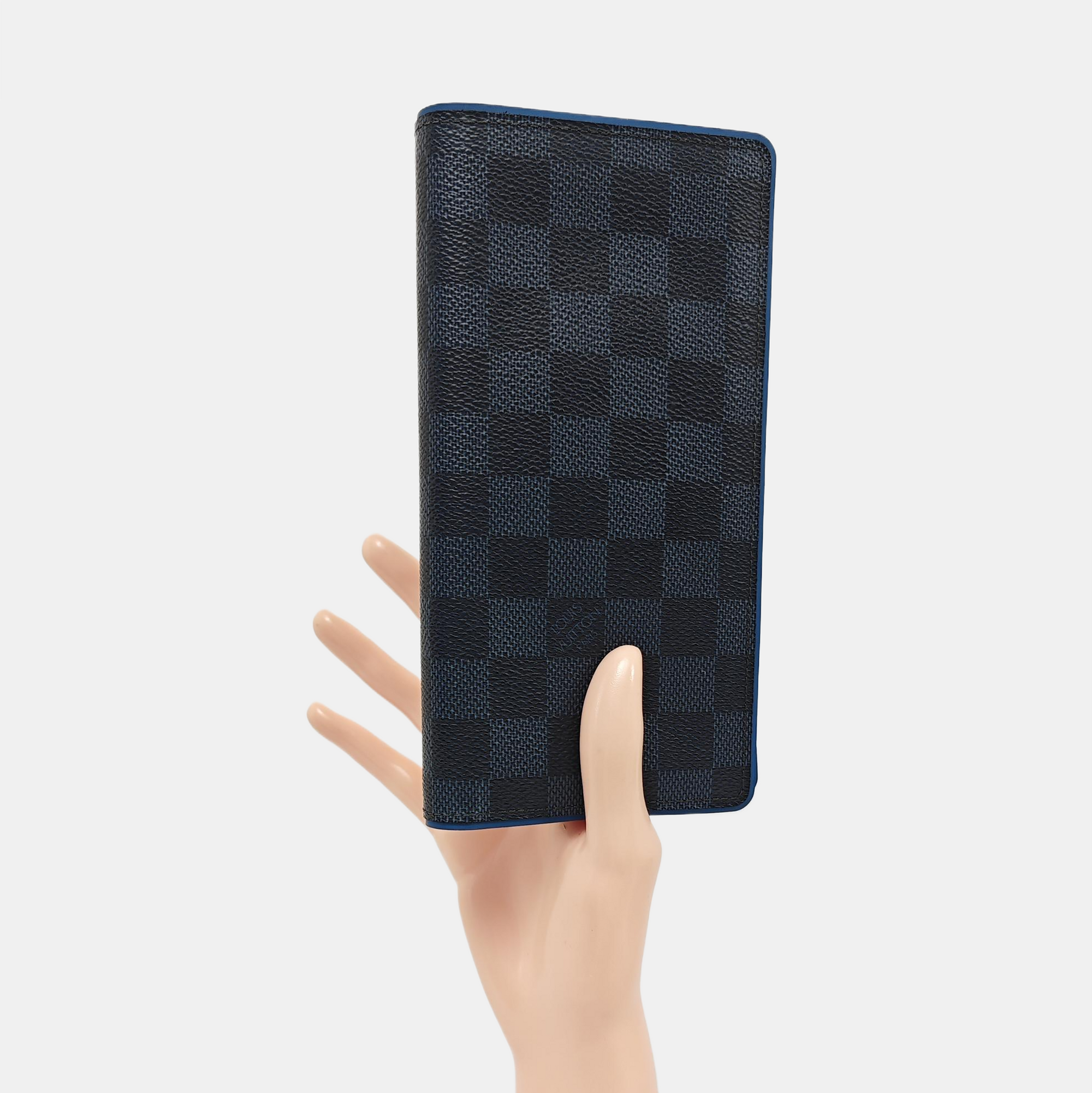 BRAZZA Damier Coated Canvas Blue Wallet