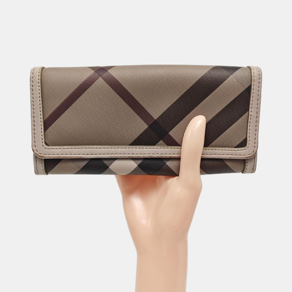 Coated Canvas Wallet Gray