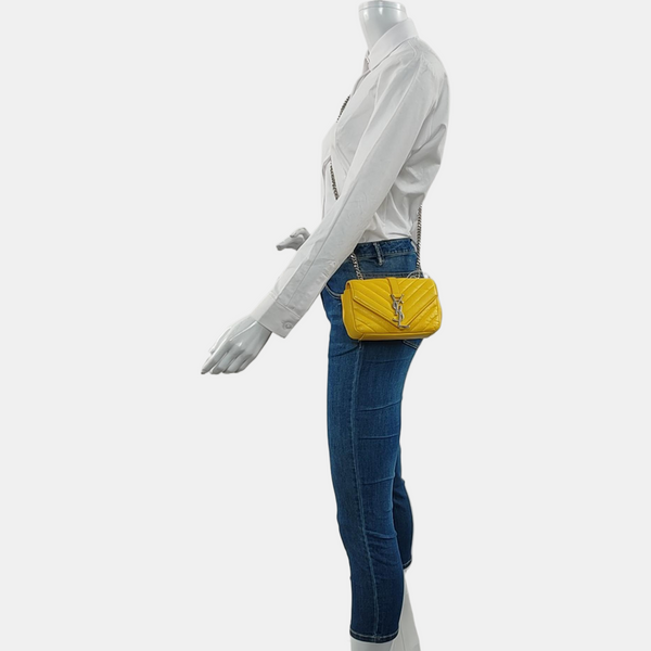 Chevron Calfskin Small Yellow