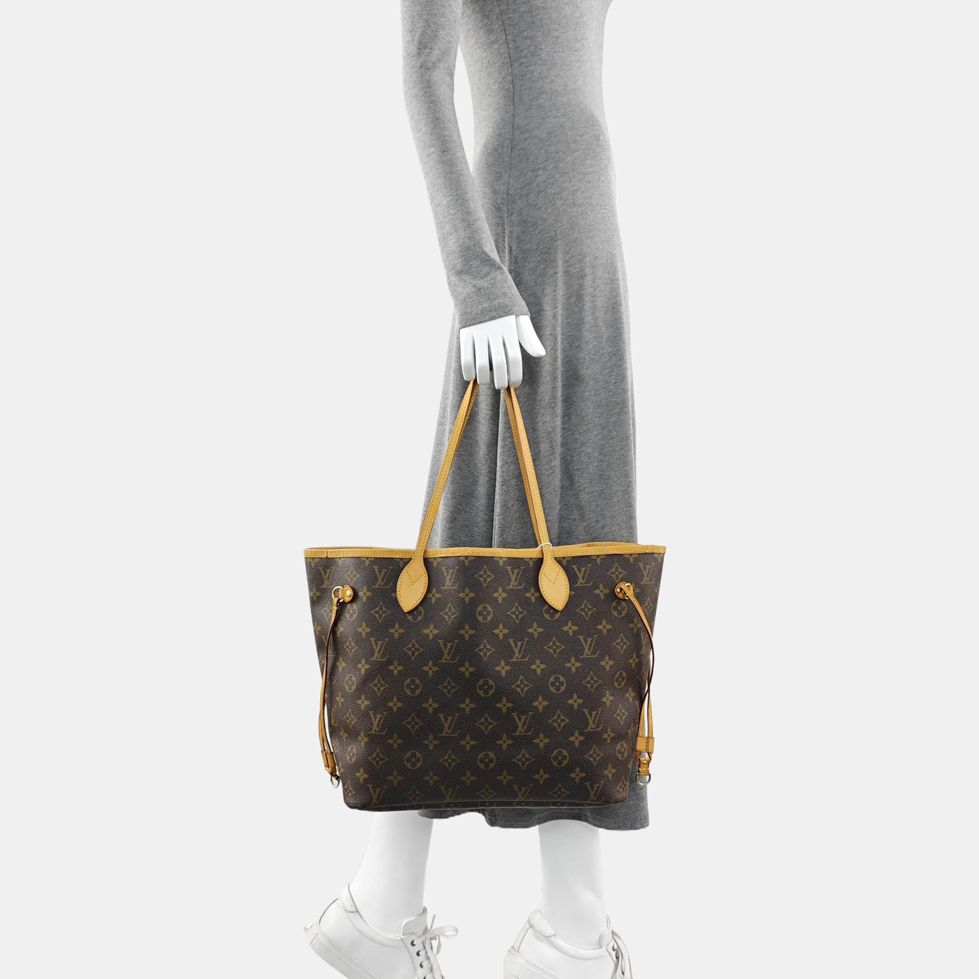 NEVERFULL MM Monogram Coated Canvas Brown