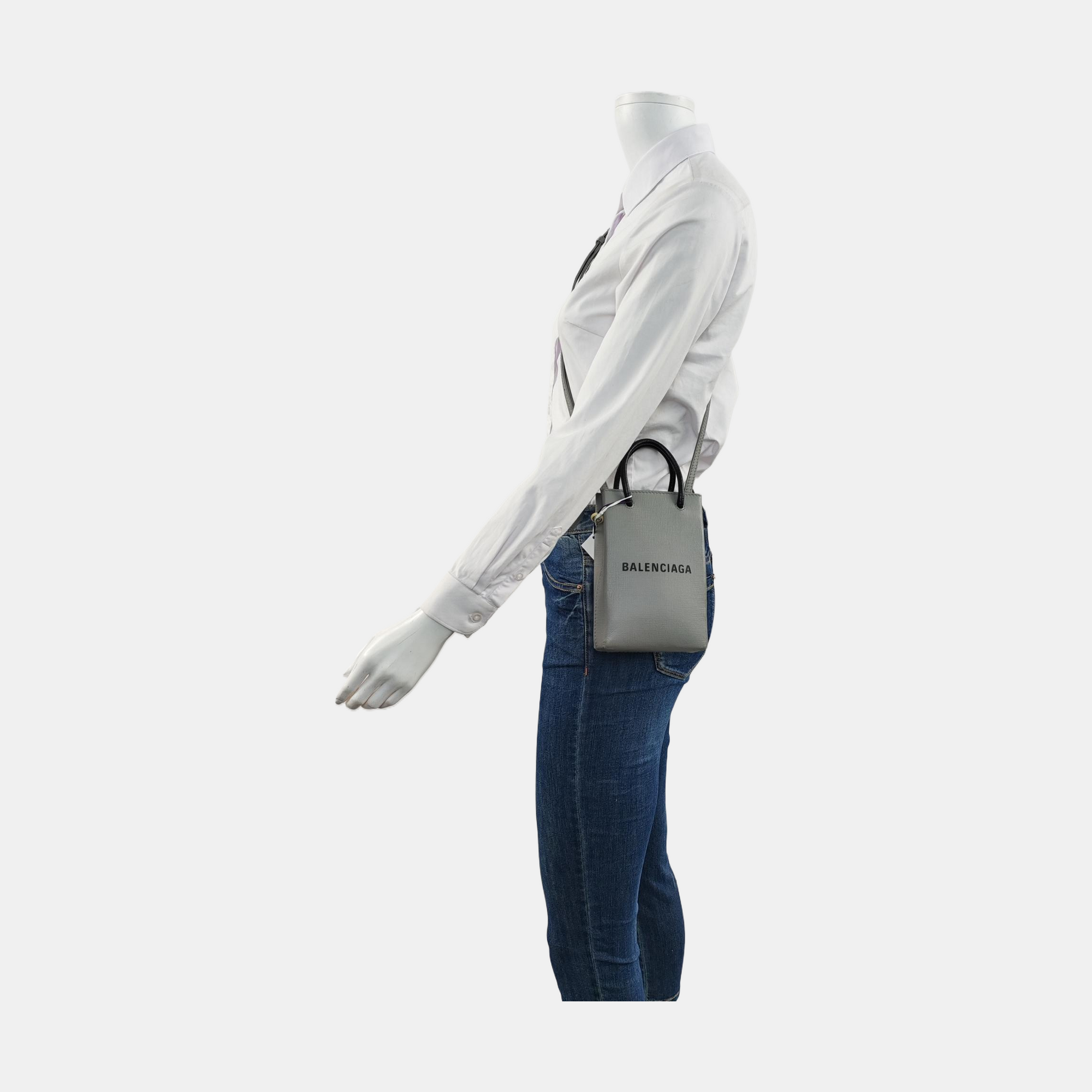 Shopping Bag Calfskin Gray