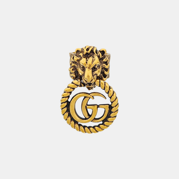 Lion Head Metal Gold Ring EU 52