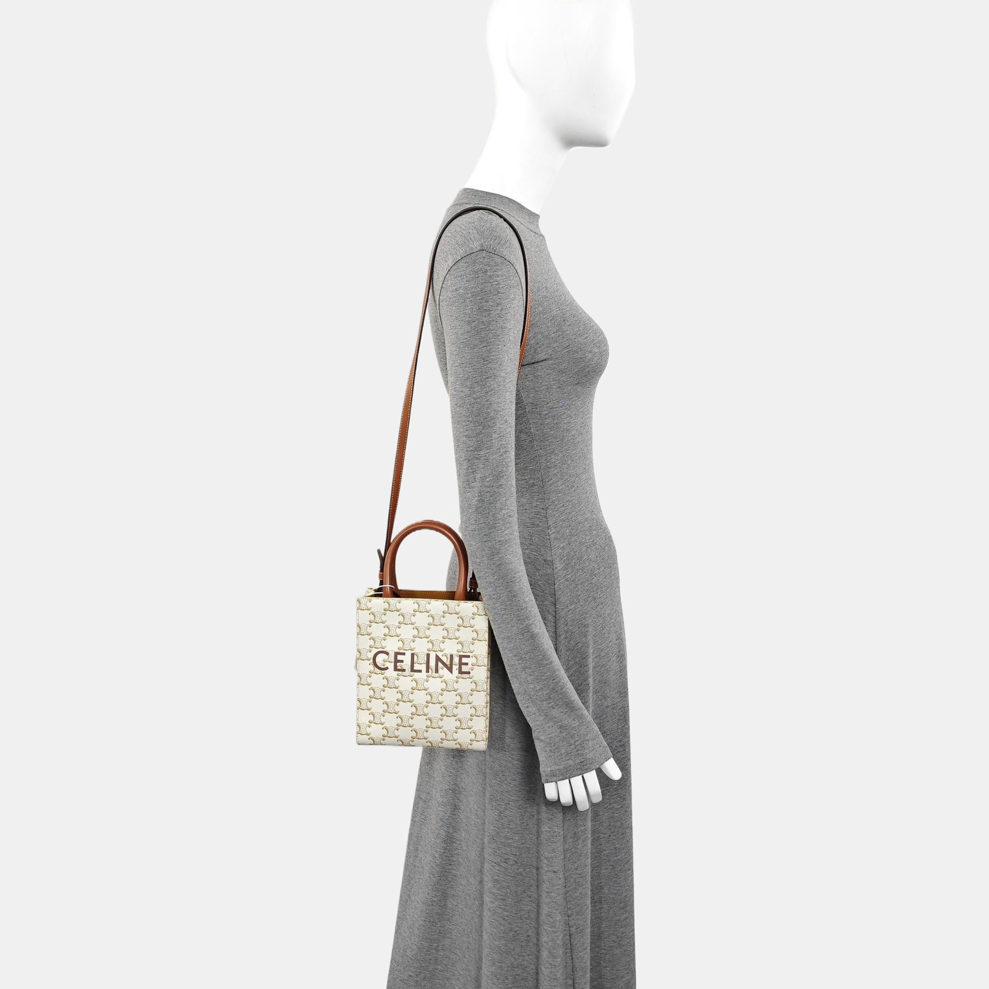 CABAS CELINE Mini Coated Canvas White