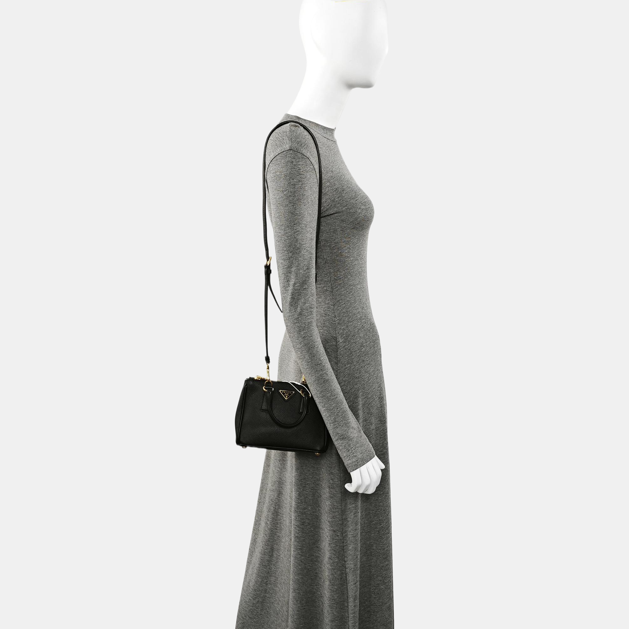 Galleria Super Mini Saffiano Calfskin Black