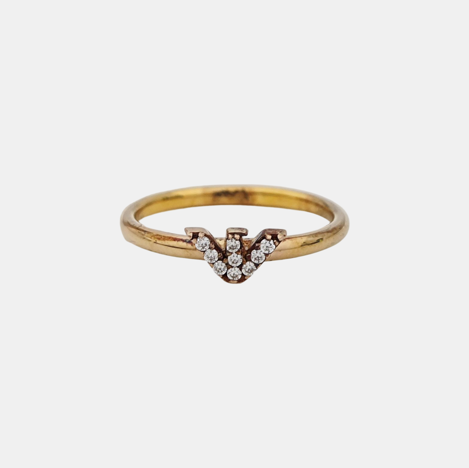 925 Sterling Silver Rose Gold Ring EU 54