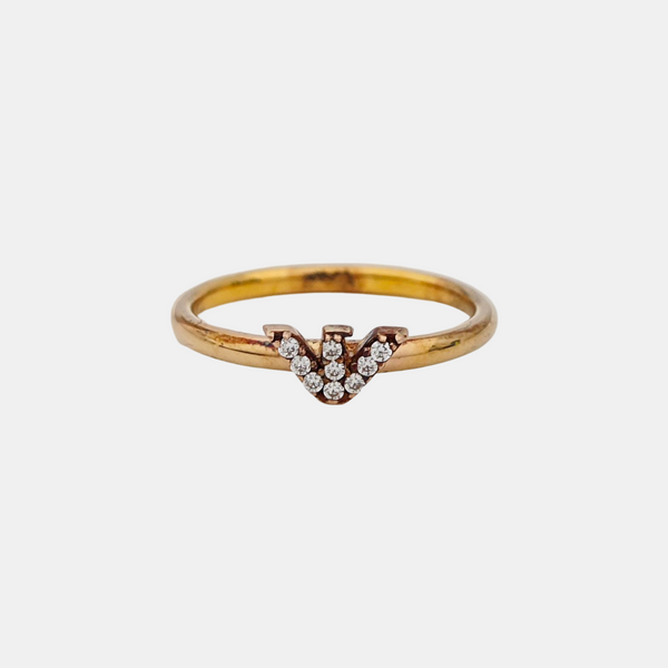 925 Sterling Silver Rose Gold Ring EU 54