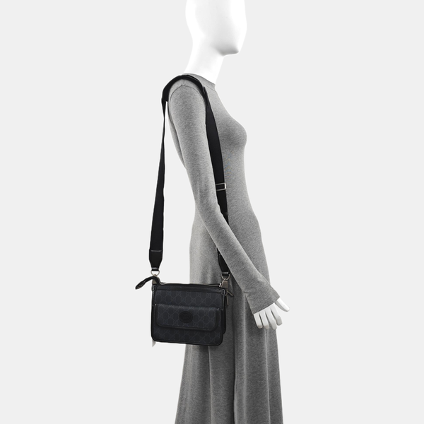 Monogram Coated Canvas Crossbody Bag Black