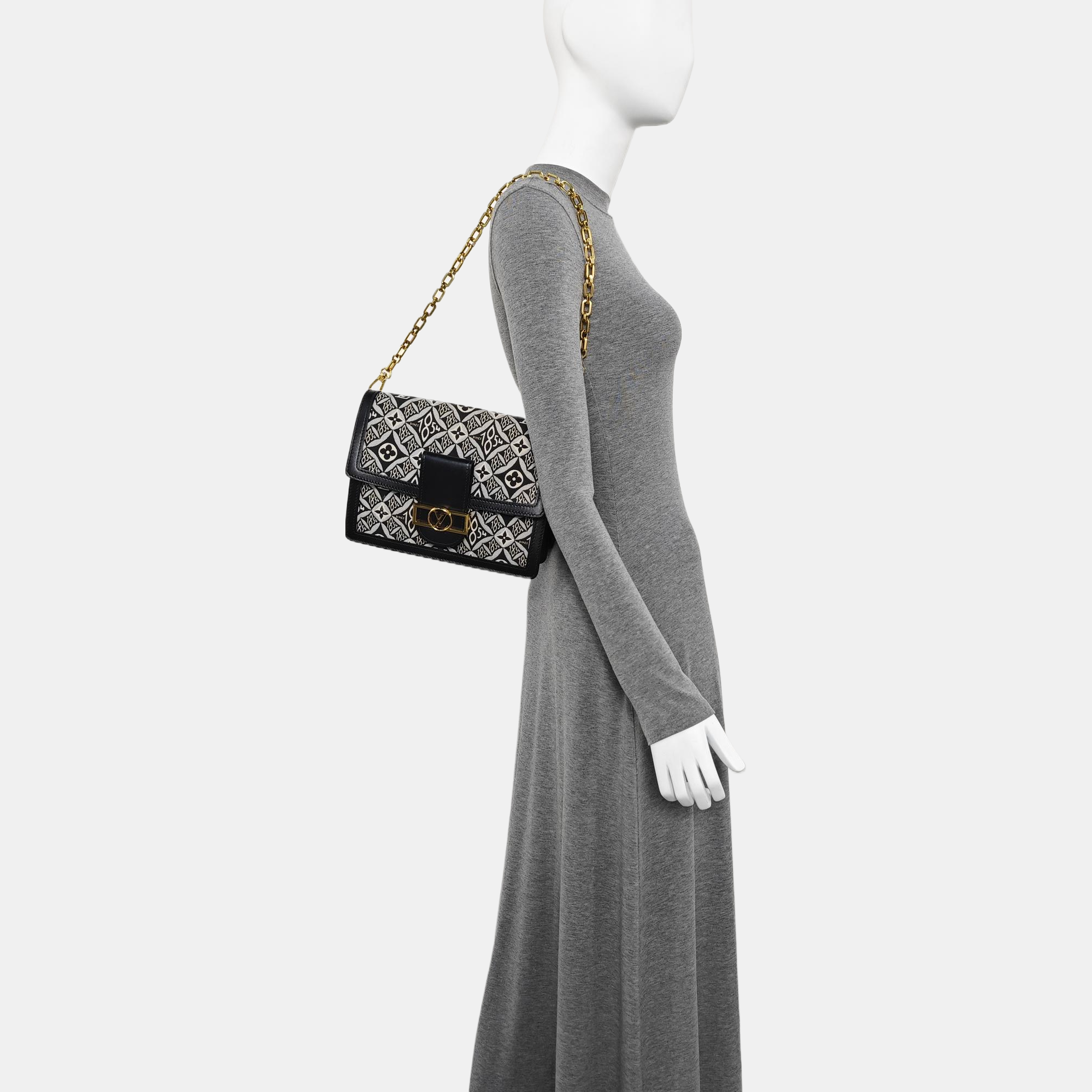 DAUPHINE MM Monogram Fabric Gray