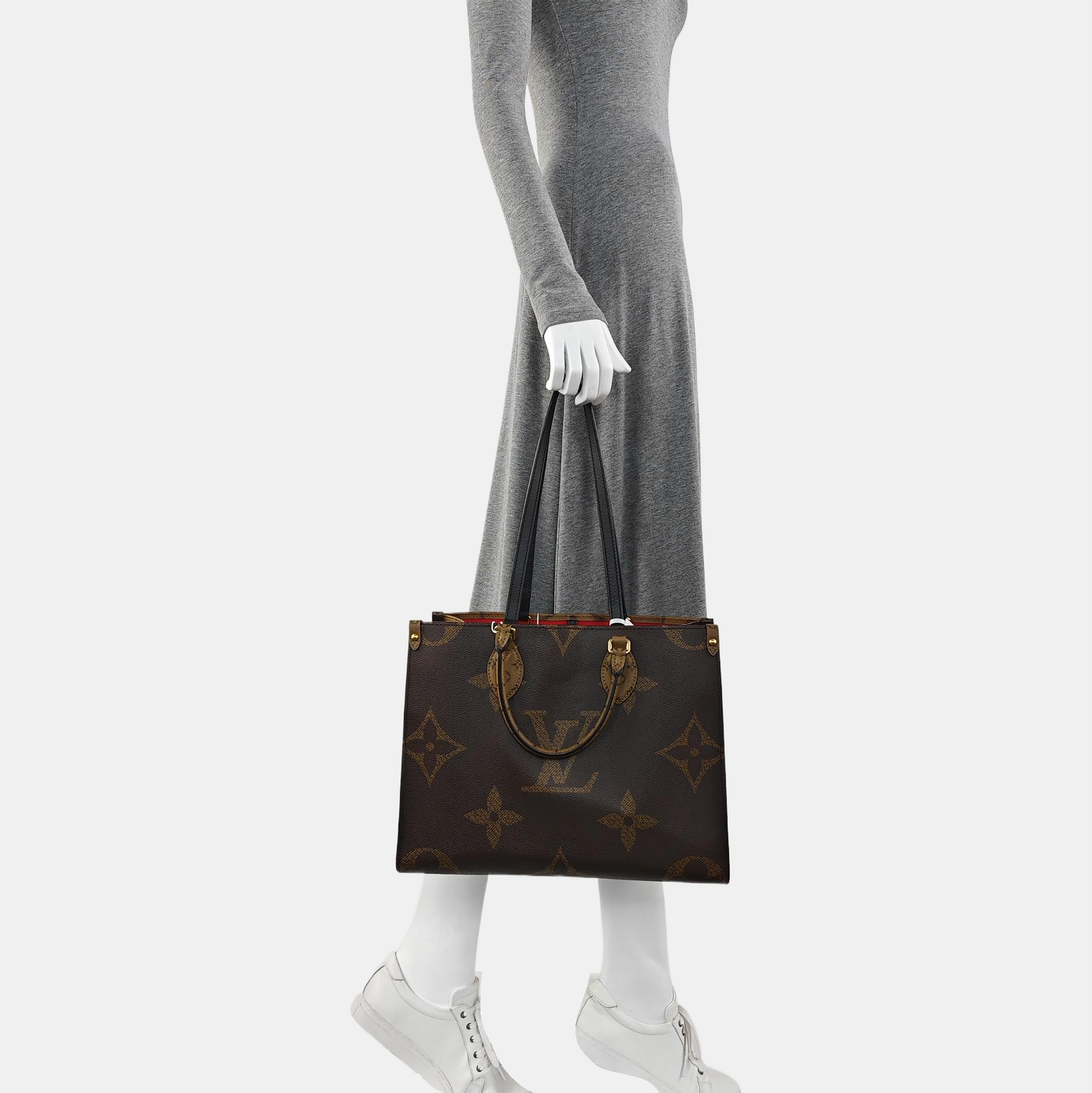 ONTHEGO MM Monogram Coated Canvas Brown