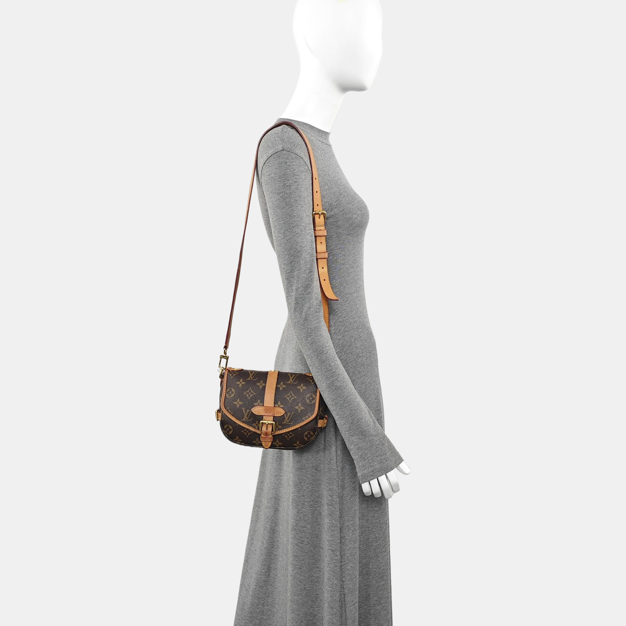 SAUMUR BB Monogram Coated Canvas Brown