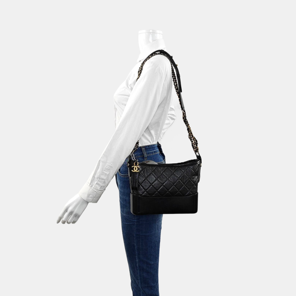 GABRIELLE New Medium Quilted Calfskin Black