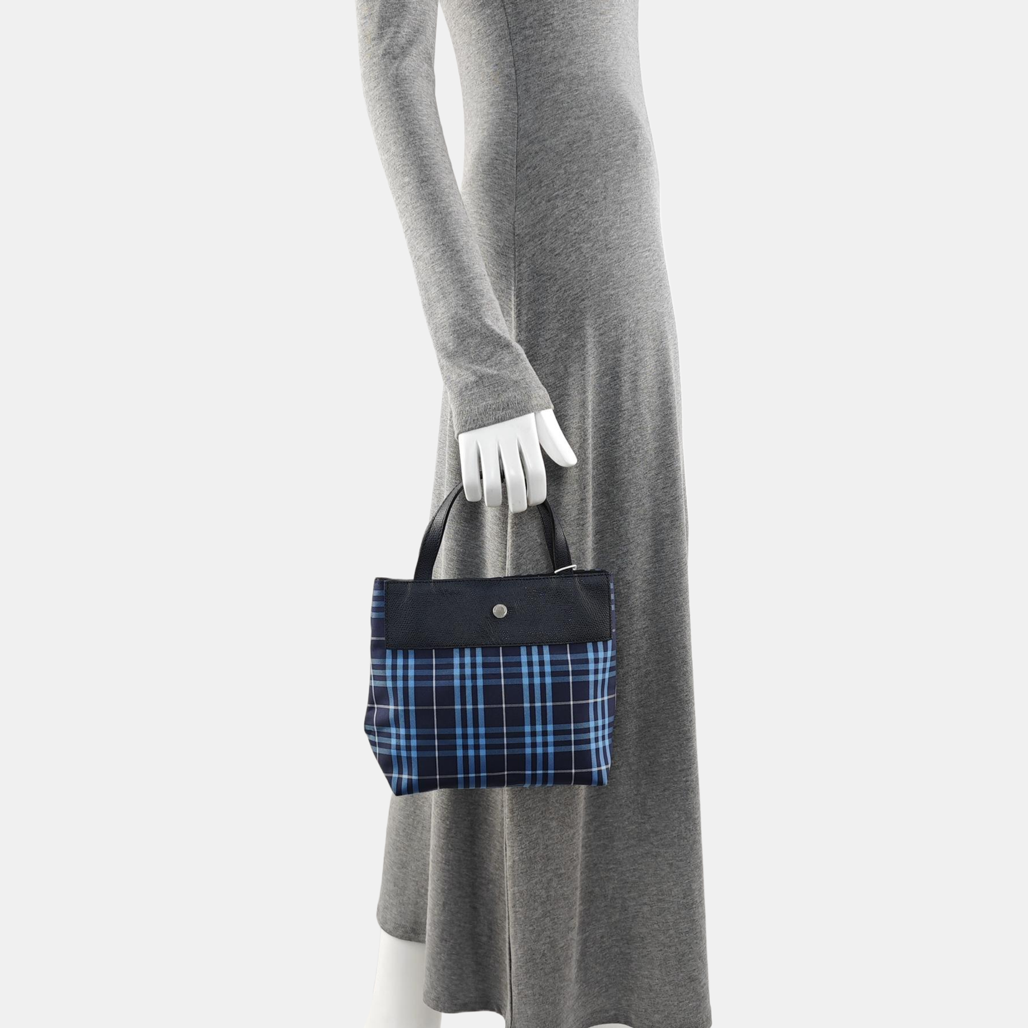 Canvas Top Handle Bag Blue