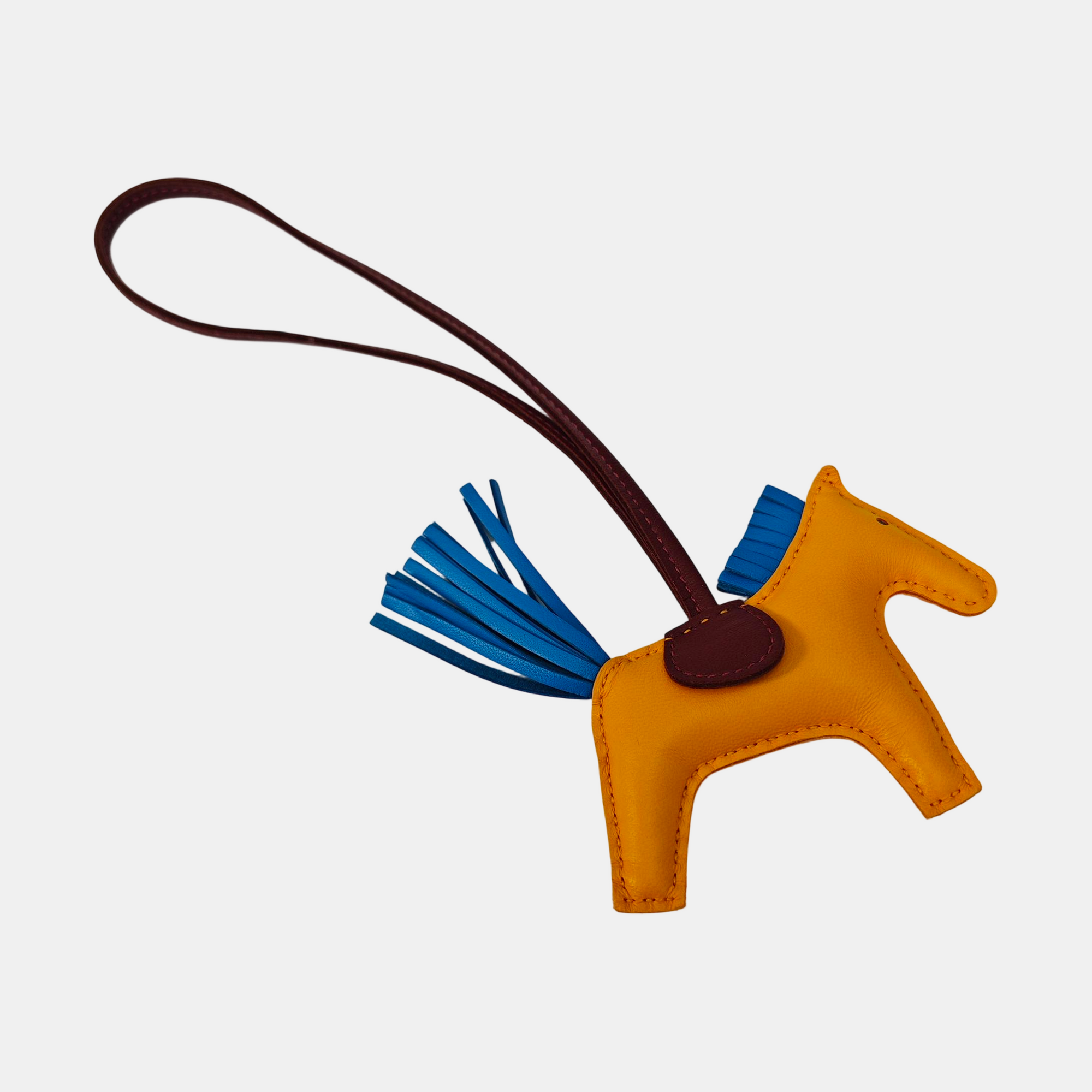 Leather Bag Charm Orange