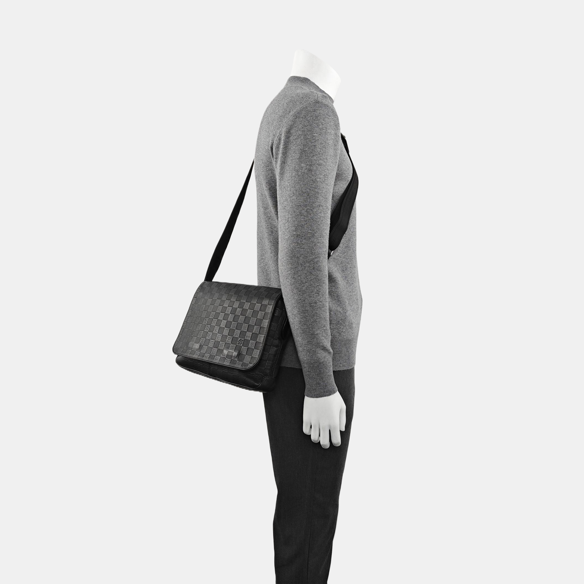 DISTRICT PM Damier Graphite Calfskin Black