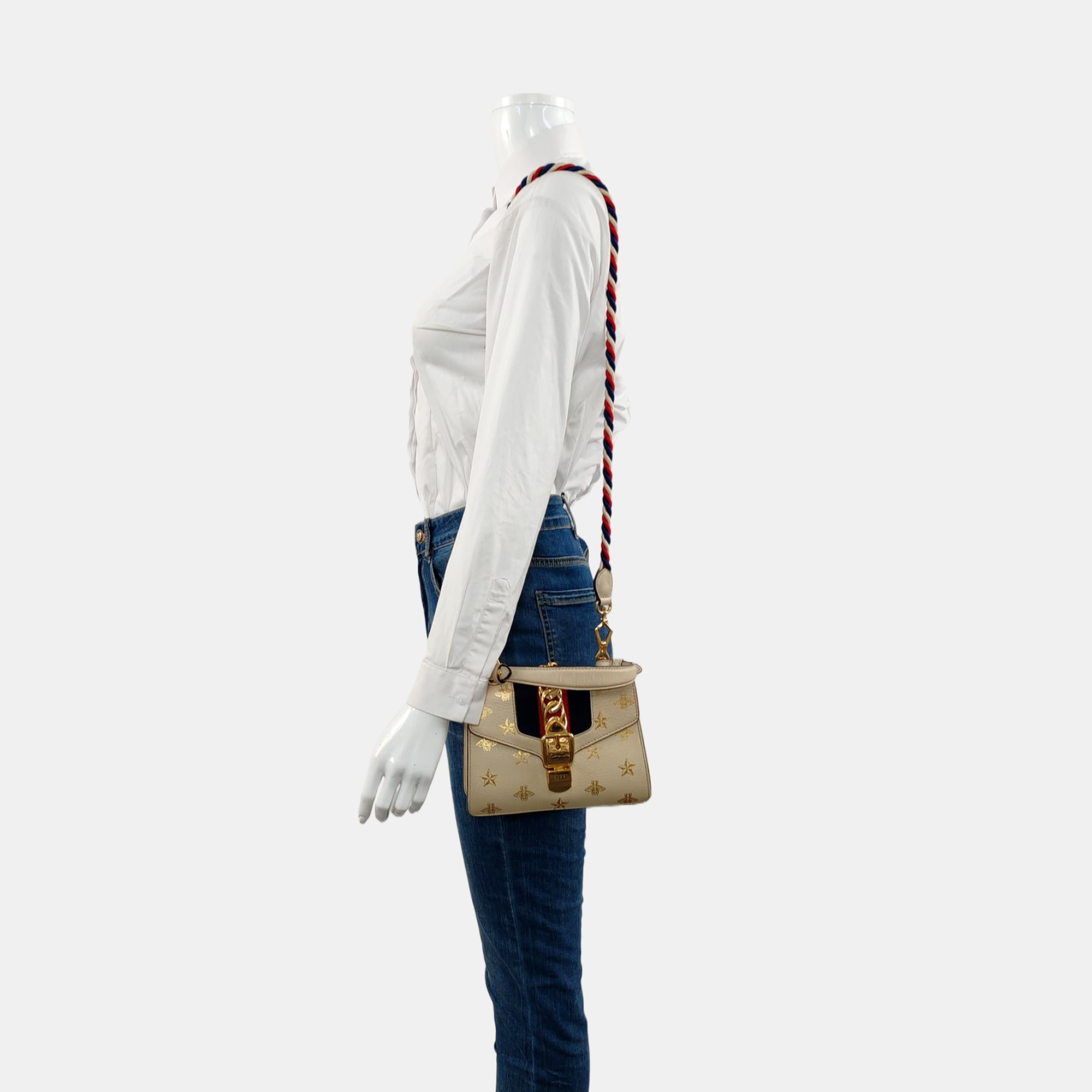 Authenticated pre-owned  Sylvie Mini Calfskin White - Shoulder Bag at Looply