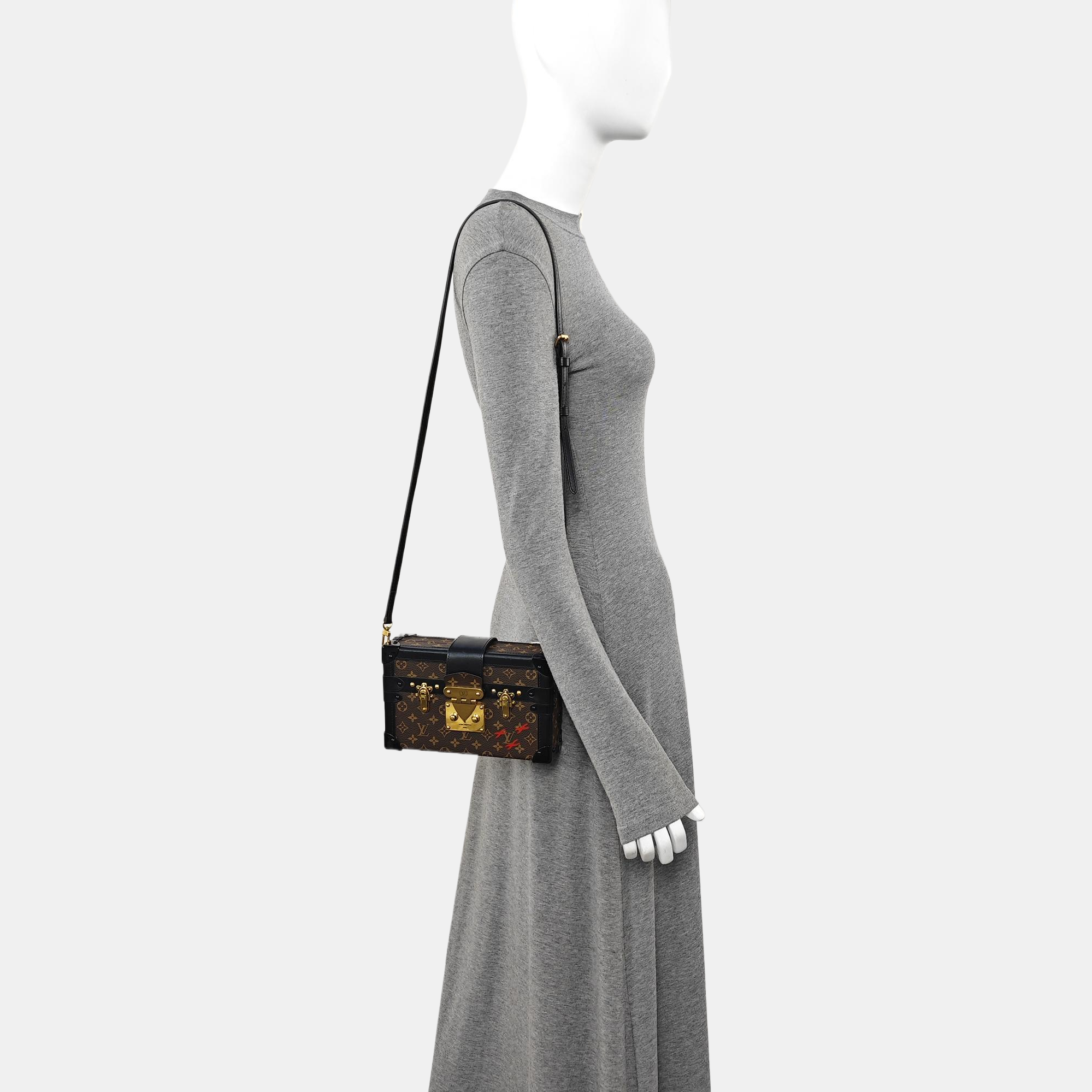 PETITE MALLE Monogram Coated Canvas Brown