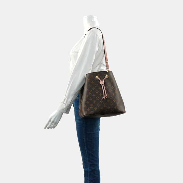 NÉONOÉ MM Monogram Coated Canvas Brown