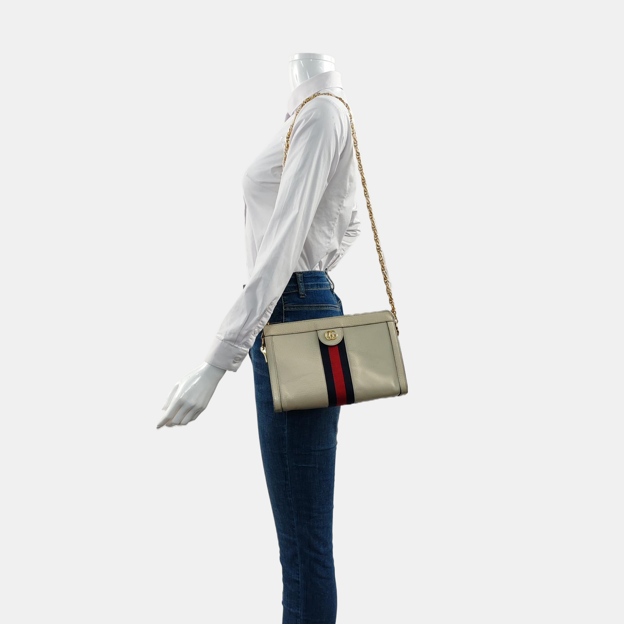 Ophidia Small Calfskin White