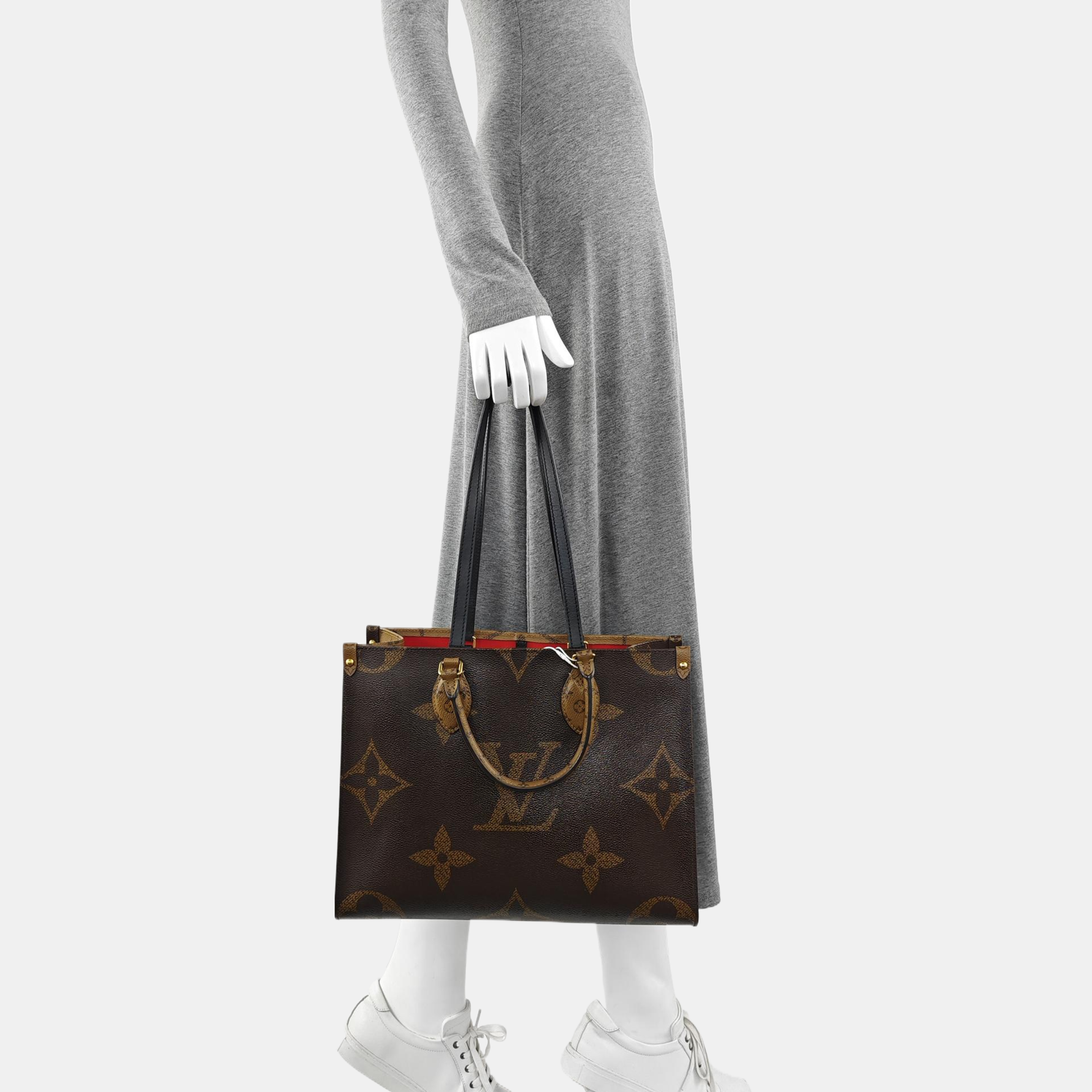 ONTHEGO MM Monogram Coated Canvas Brown