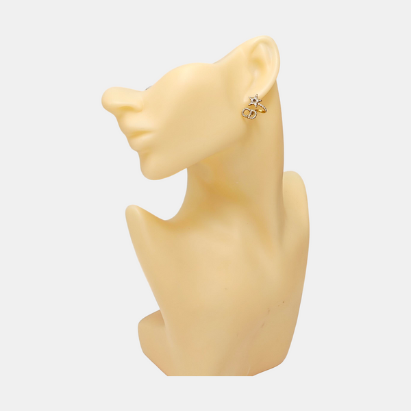 Clair D Lune Metal Gold Stud Earrings
