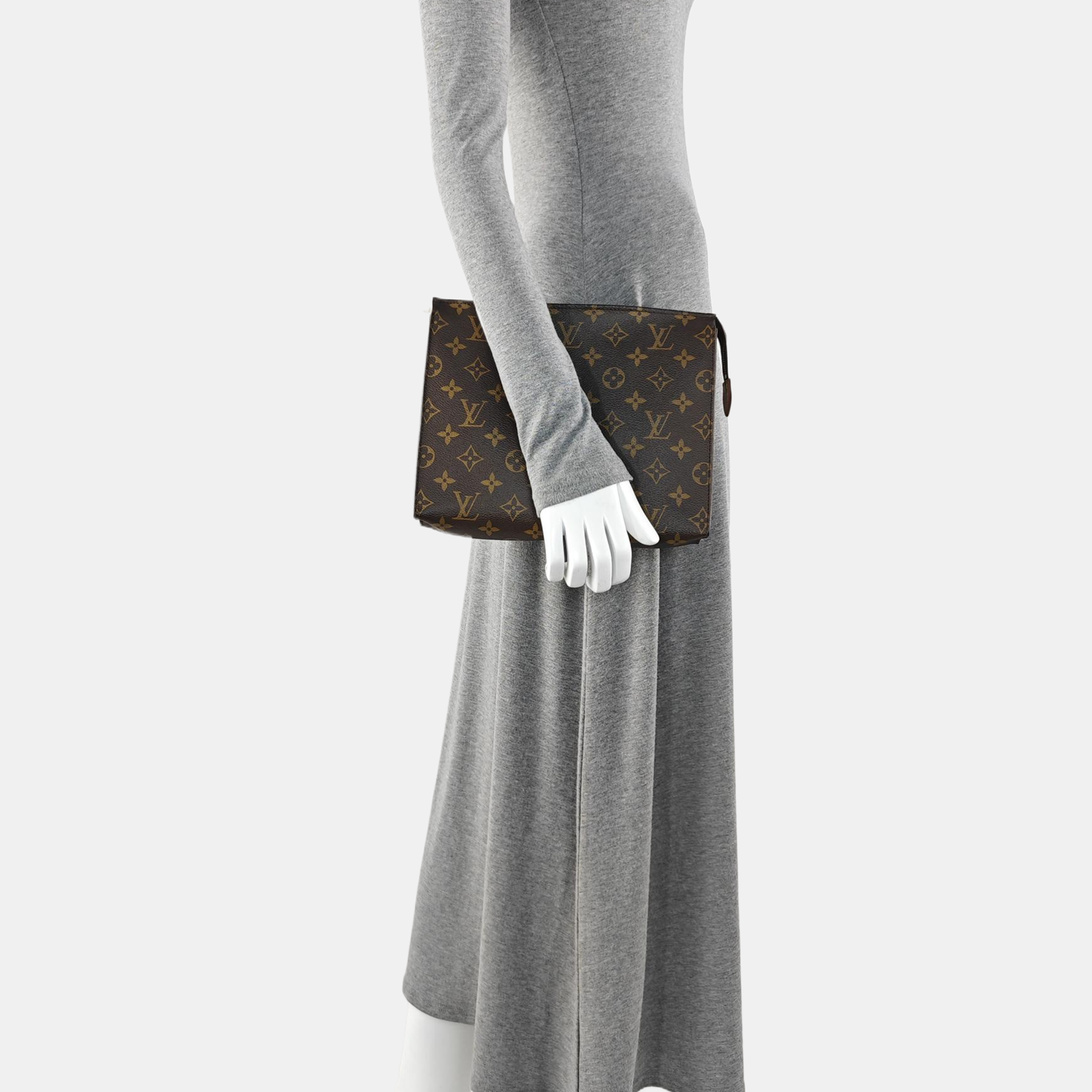 TOILET POCKET 26 Monogram Coated Canvas Brown