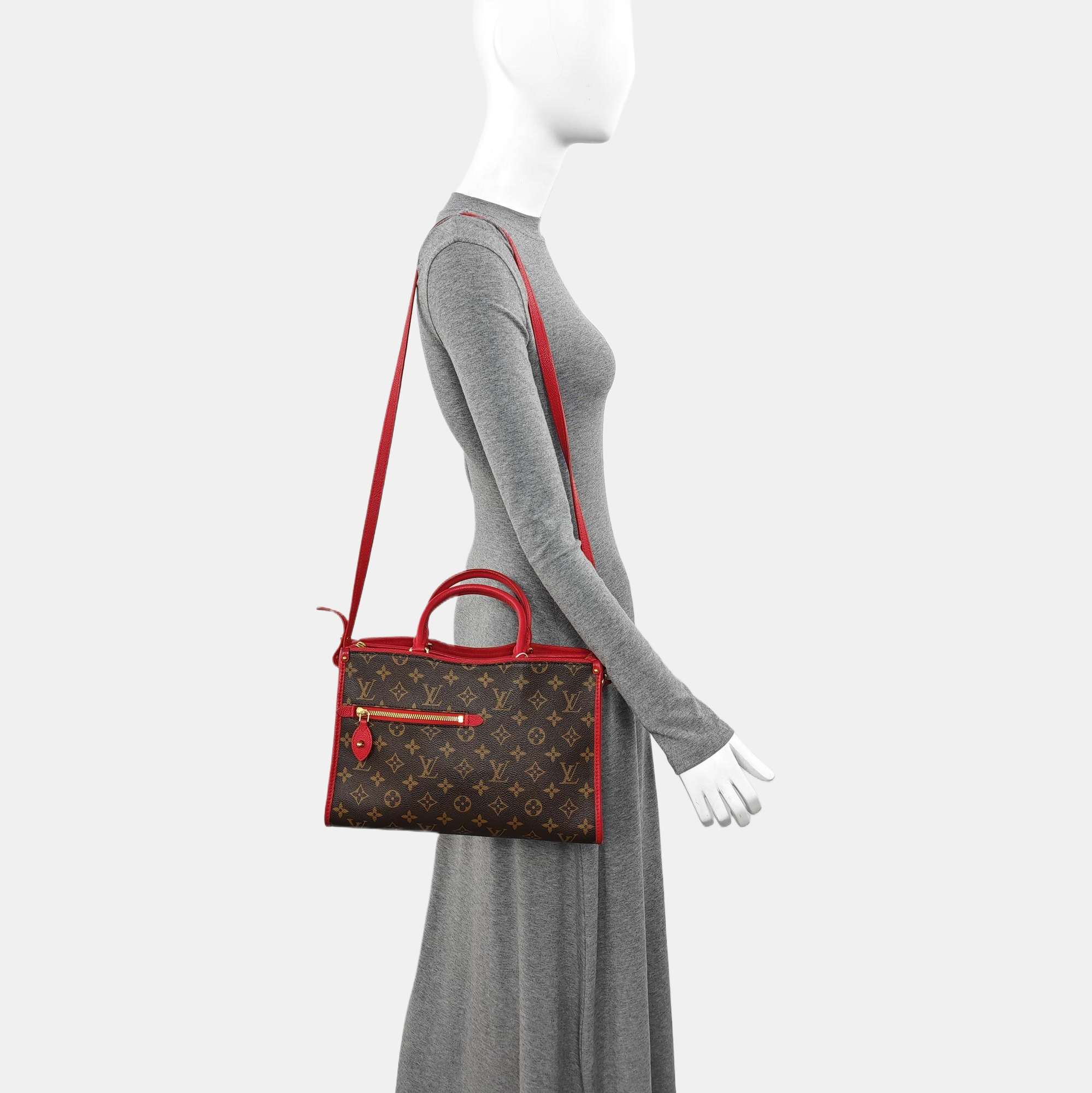 POPINCOURT PM Monogram Coated Canvas Brown