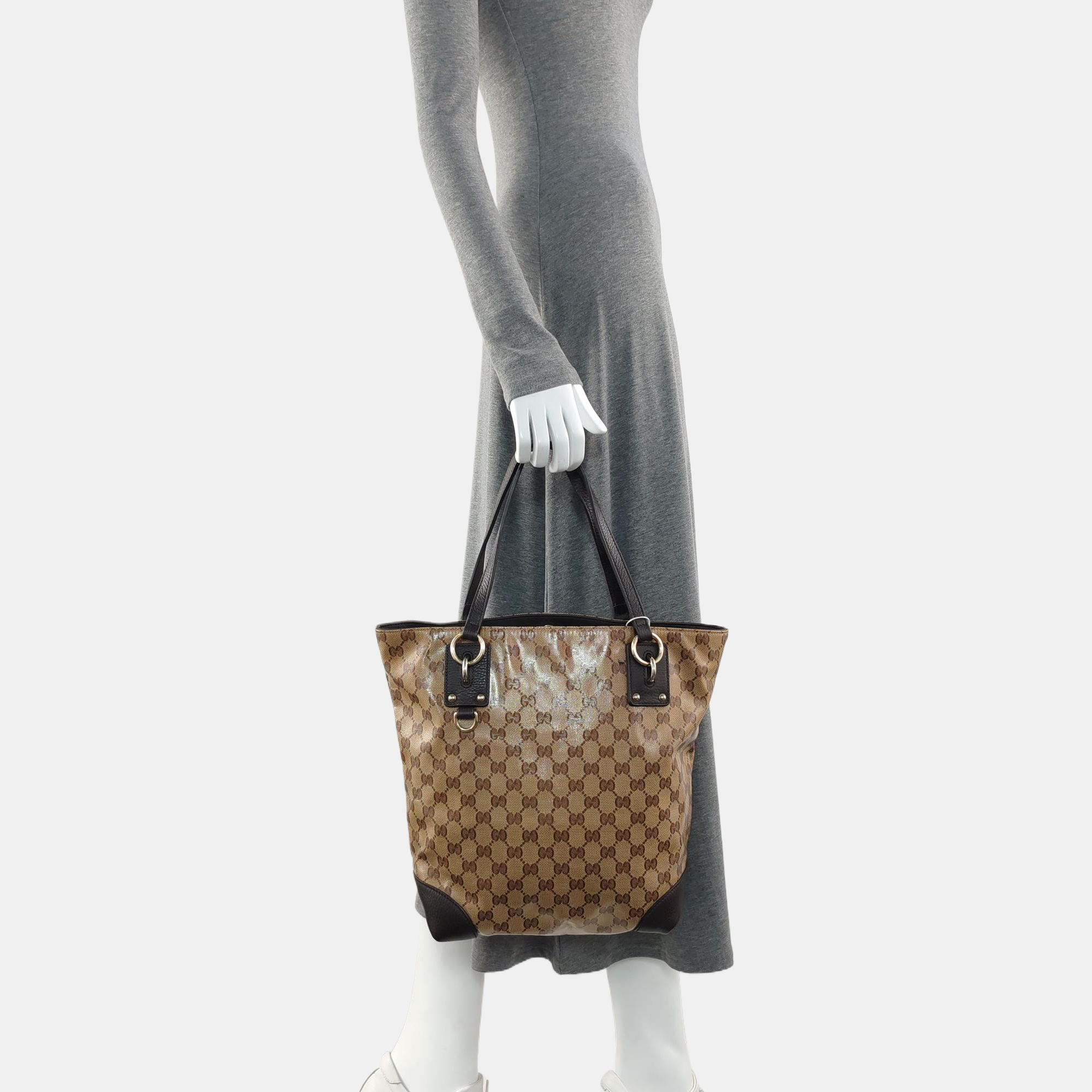 Monogram Coated Canvas Tote Bag Beige