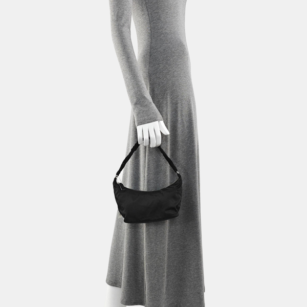 Nylon Top Handle Bag Black