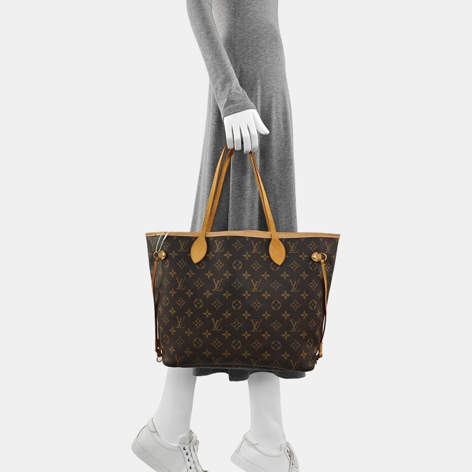 Authenticated pre-owned  NEVERFULL MM Monogram Coated Canvas Brown - Tote Bag at Looply
