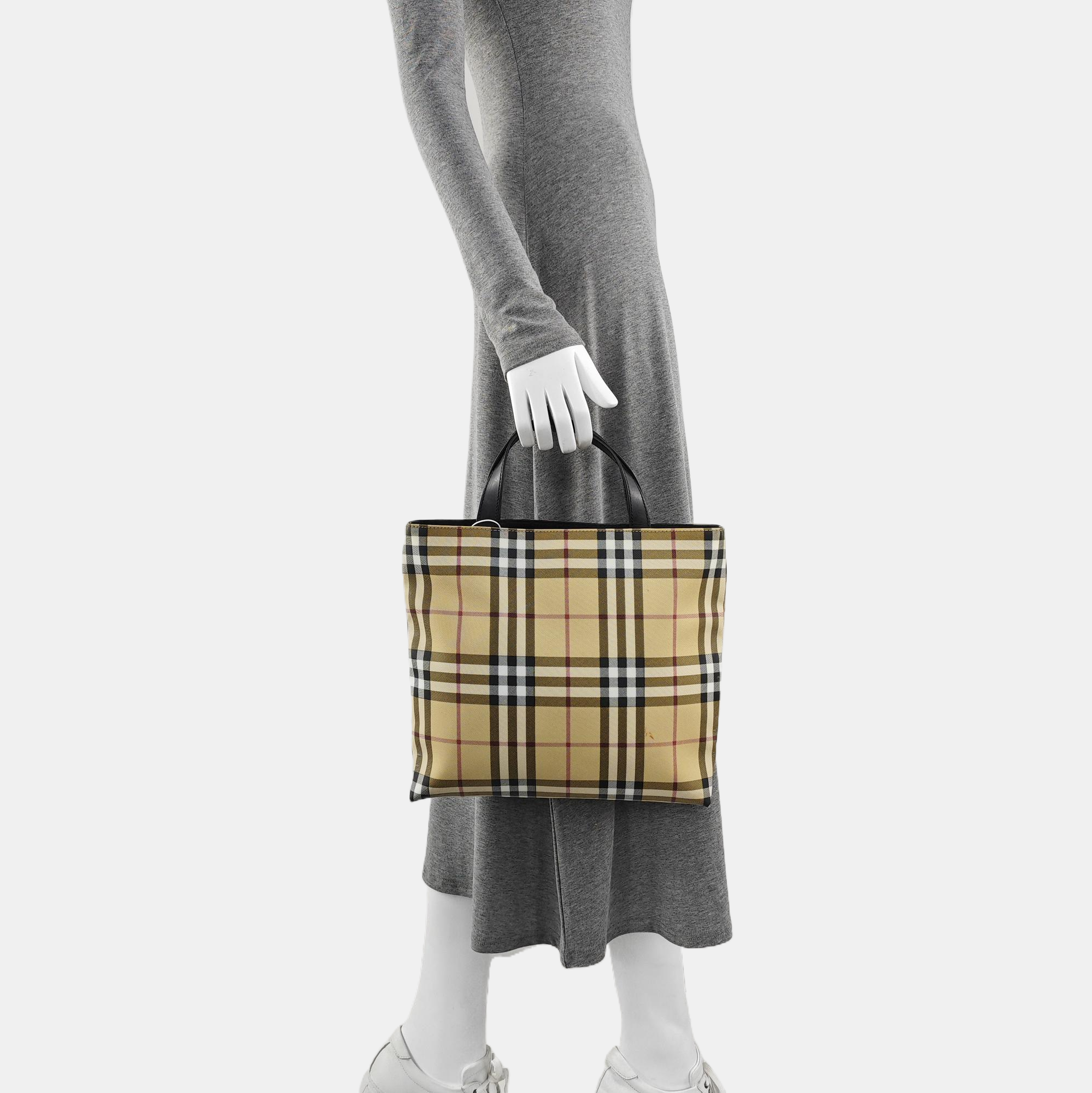 Coated Canvas Tote Bag Beige