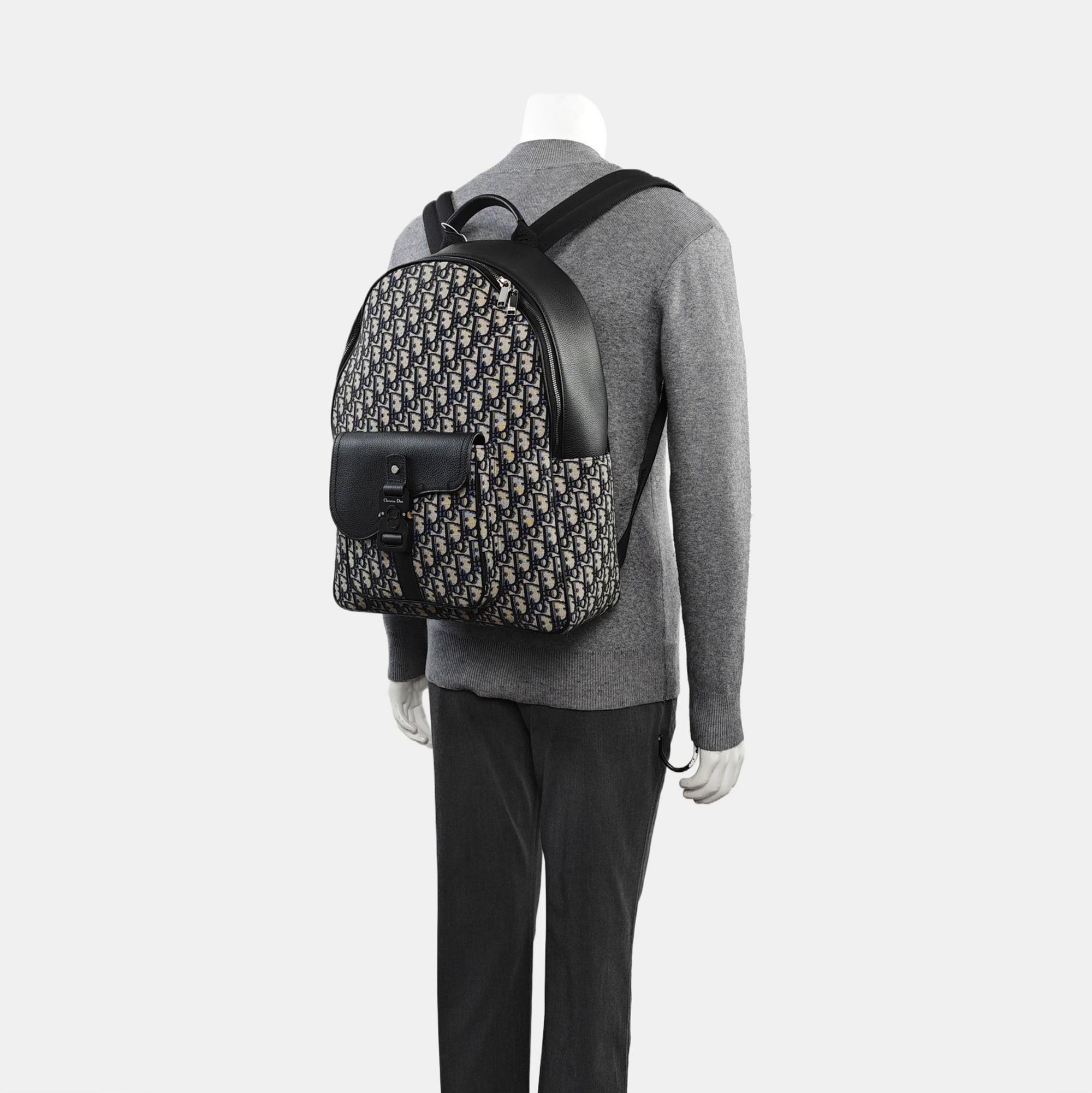 Oblique Canvas Backpack Beige
