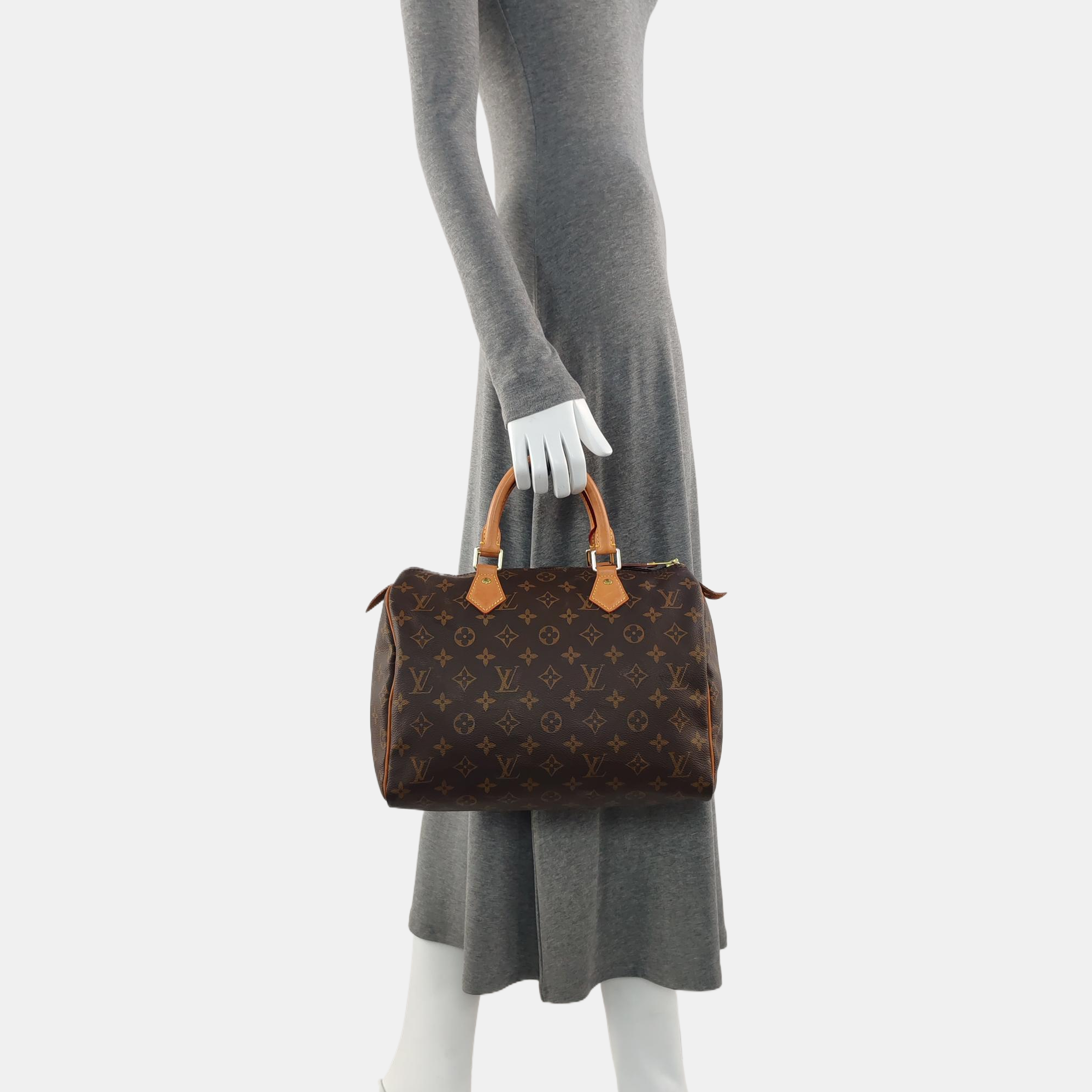 SPEEDY 30 Monogram Coated Canvas Brown