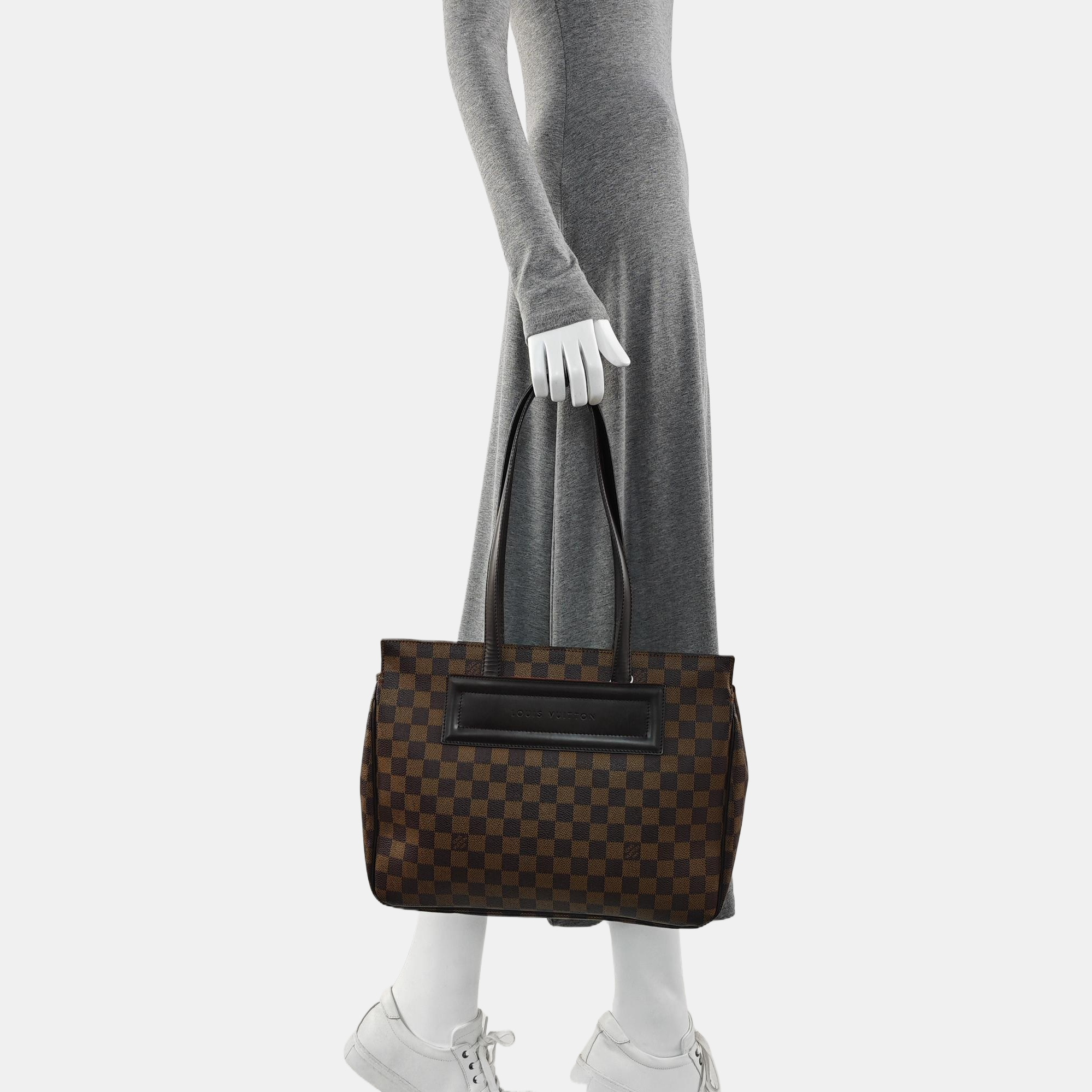 PARIOLI PM Damier Ebene Coated Canvas Brown