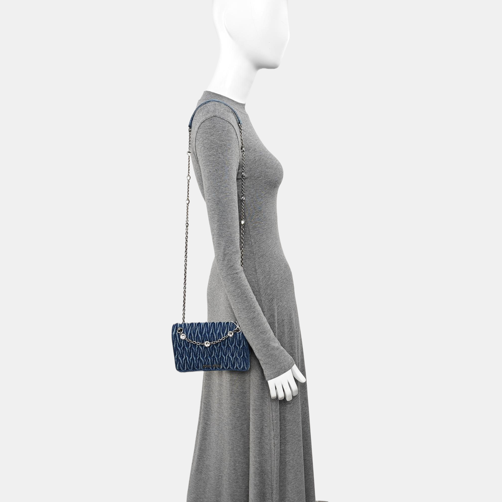 Matelassé Mini Denim Blue