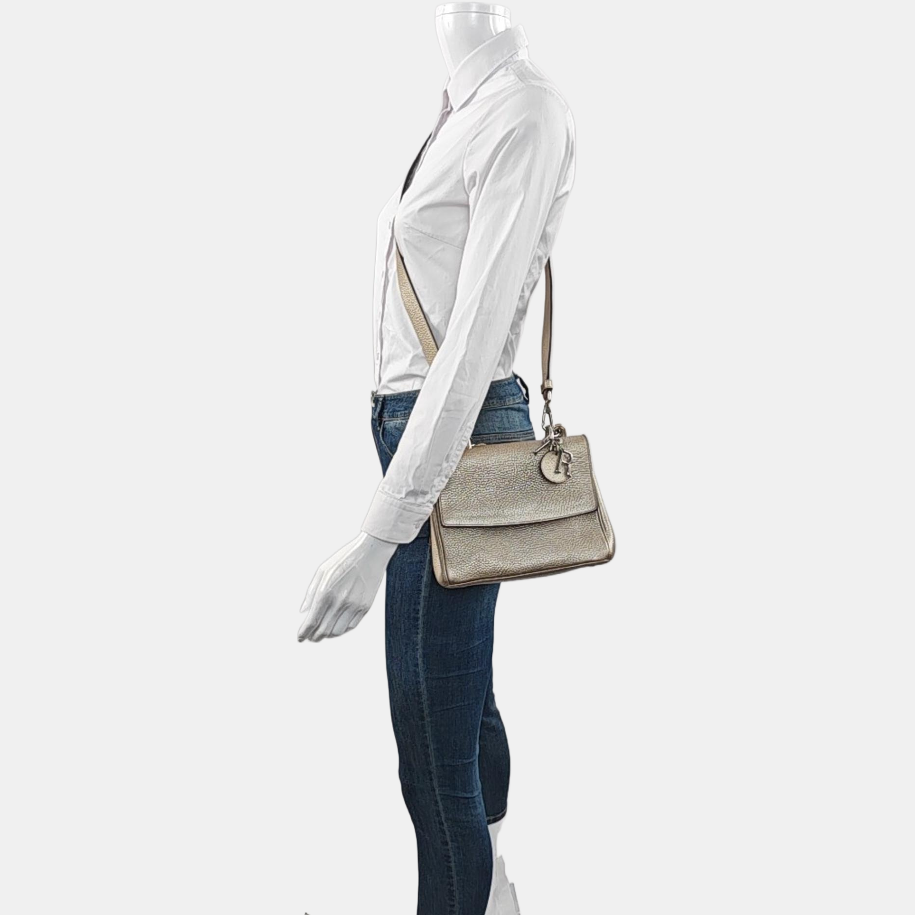 Authenticated pre-owned  Be Dior Calfskin Beige - Shoulder Bag at Looply