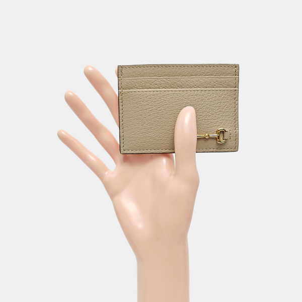 Calfskin Card Holder Beige