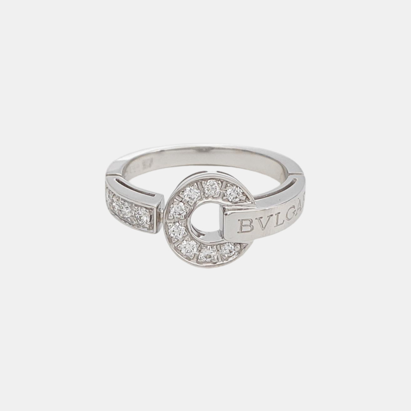 BVLGARI BVLGARI 18k White Gold Silver Ring EU 56