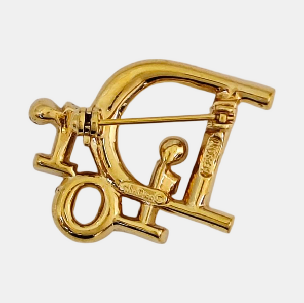 Dior Oblique Metal Gold Brooch