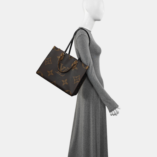 ONTHEGO MM Monogram Coated Canvas Brown