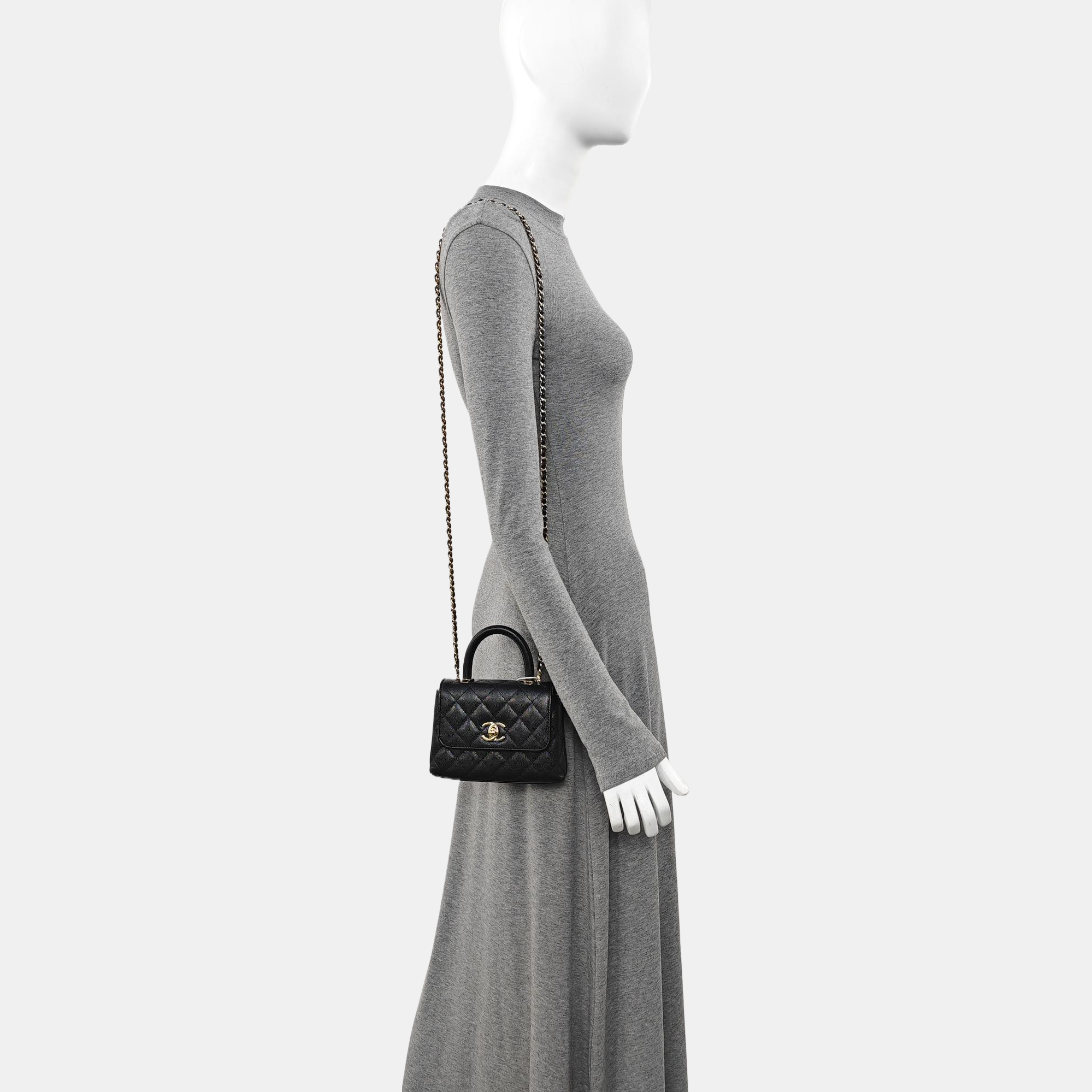 COCO HANDLE Grained Calfskin Black