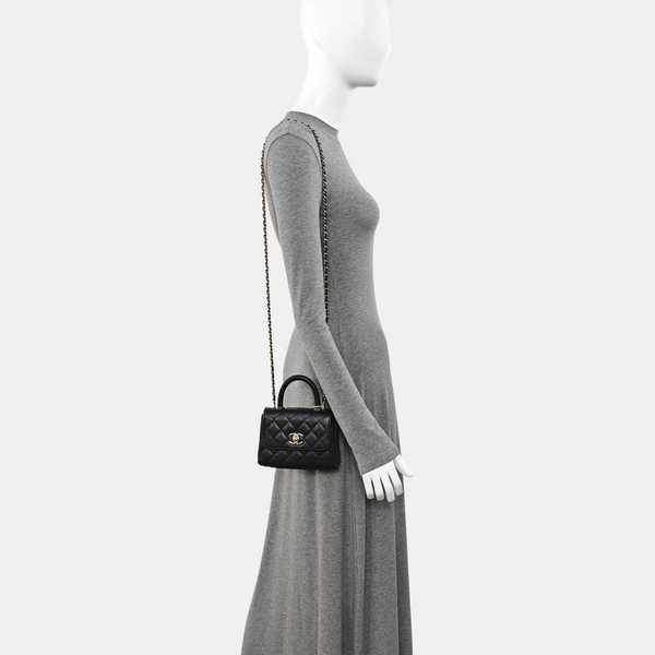 COCO HANDLE Grained Calfskin Black