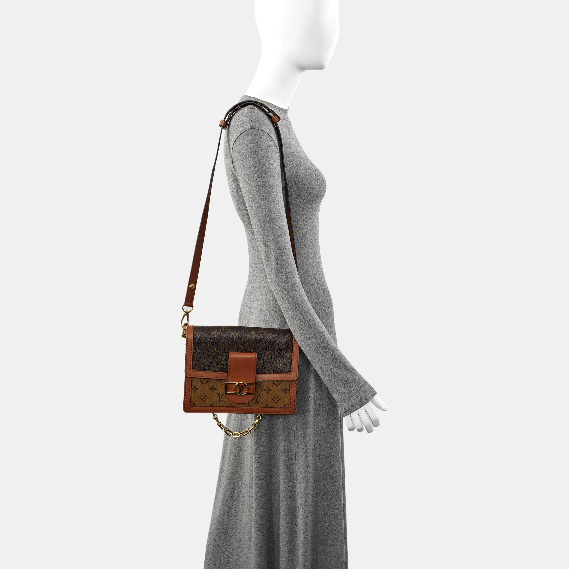 DAUPHINE MM Monogram Coated Canvas Brown