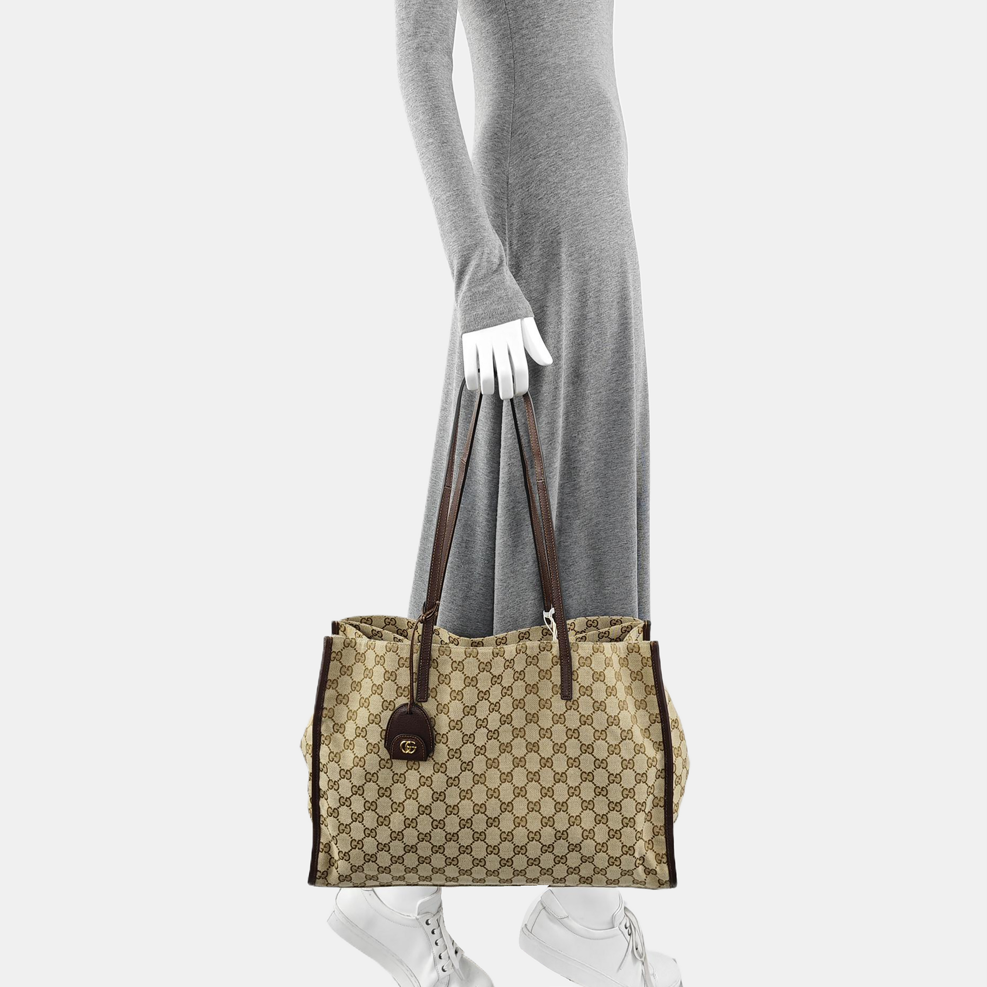 Monogram Canvas Shoulder Bag Beige